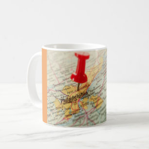 Philadelphia Pushpin Karta Kaffemugg