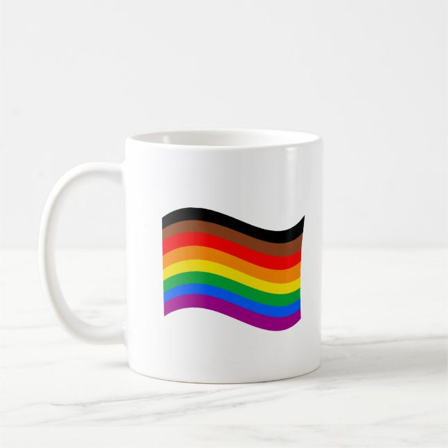 Philadelphia regnbågsstolthet Viftande flagga Kaffemugg (Vänster)