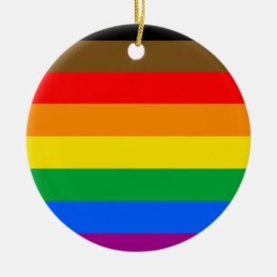 Philadelphia regnbågsstolthetsflagga julgransprydnad keramik