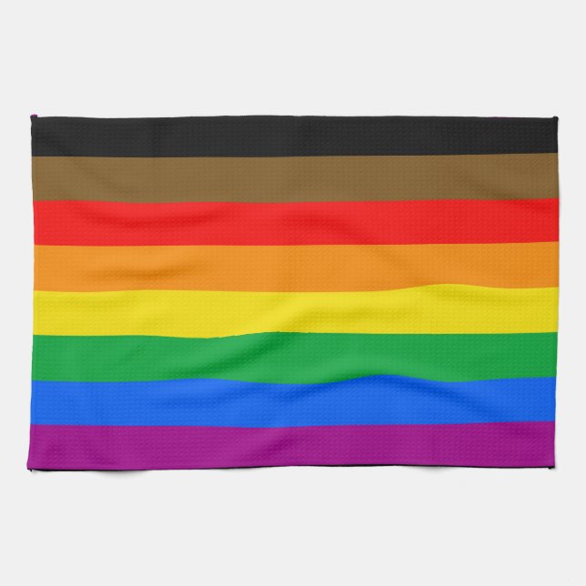 Philadelphia regnbågsstolthetsflagga kökshandduk (Horisontell)