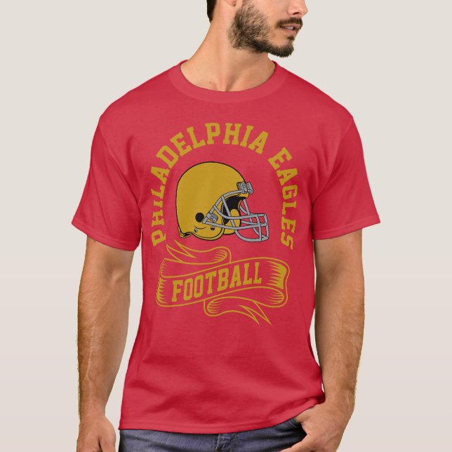 Philadelphia Retro Hjälm T Shirt (Framsida)