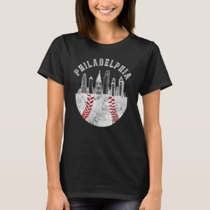Philadelphia-silhoutett Vintage Philadelphia-bas T Shirt