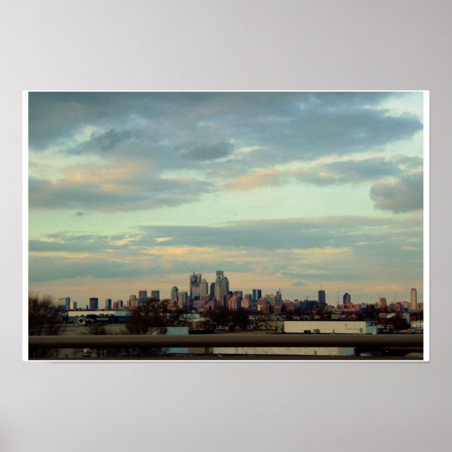 Philadelphia Siluett Foto Poster (Framsidan)