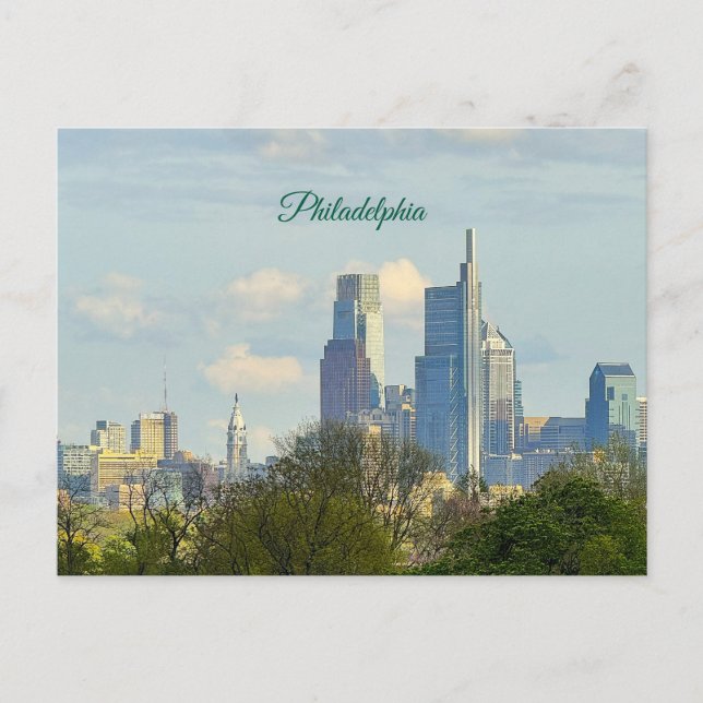 Philadelphia Siluett Foto Postkort Vykort (Framsida)