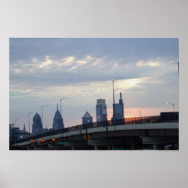 Philadelphia Siluett med motorvägsaffisch Poster