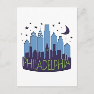 Philadelphia-siluett mega cool vykort