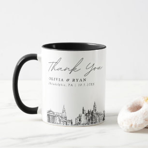 Philadelphia Simple Personligt bröllp Coffee Mugg