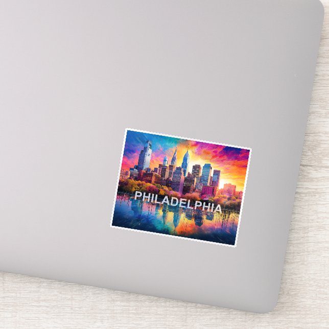 Philadelphia Skyline Abstrakt Art Klistermärken (Detalj)