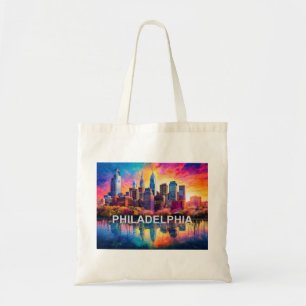 Philadelphia Skyline Abstrakt Art Tygkasse