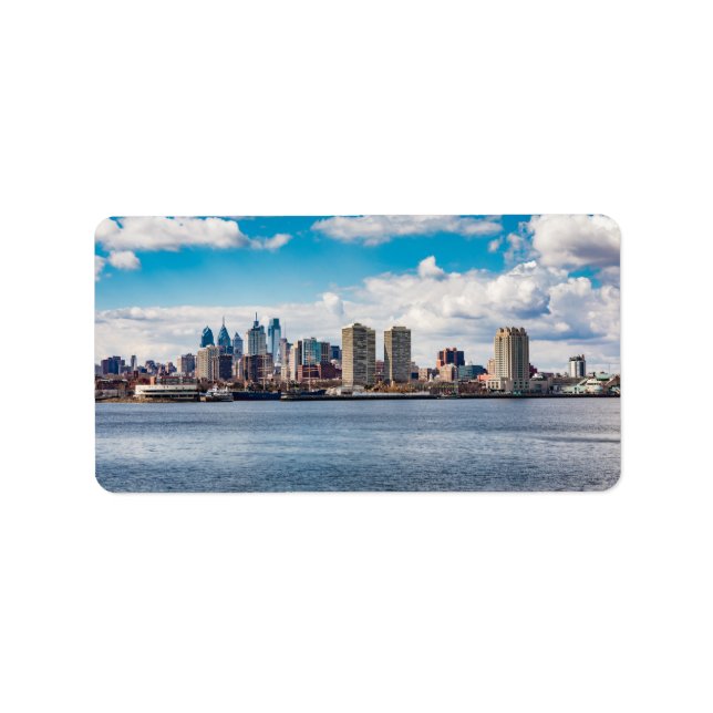 Philadelphia Skyline Adressetikett (Framsidan)