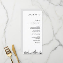Philadelphia Skyline Bröllop Dinner Menu Meny