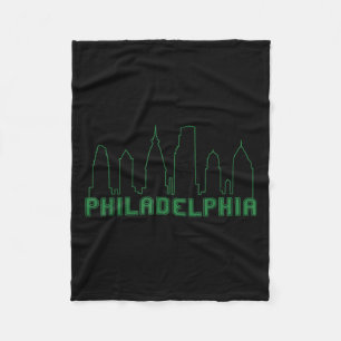 Philadelphia Skyline Downtown Cityscape Brotherly Fleecefilt