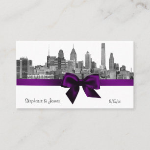 Philadelphia Skyline Etch BW Lila Place kort #2