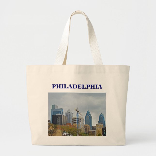 Philadelphia Skyline från floden Walk Jumbo Tygkasse (Framsidan)