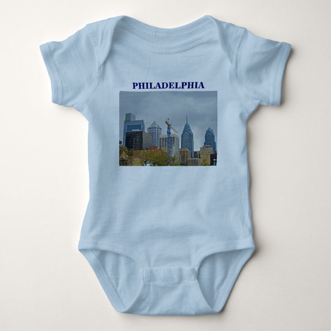 Philadelphia Skyline från floden Walk Tee (Framsida)