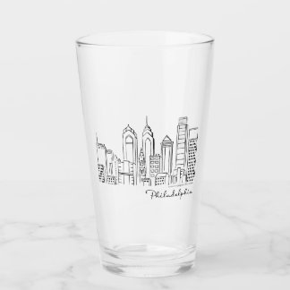 Philadelphia Skyline Glass Tumbler Glaskopp
