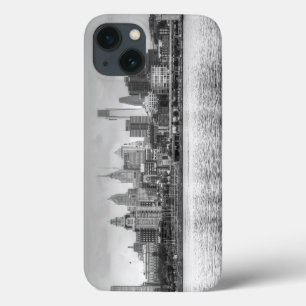 Philadelphia skyline i svartvitt