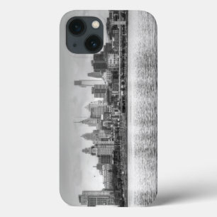 Philadelphia skyline i svartvitt