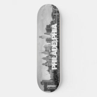 Philadelphia skyline i svartvitt skateboard bräda 20 cm