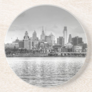 Philadelphia skyline i svartvitt underlägg