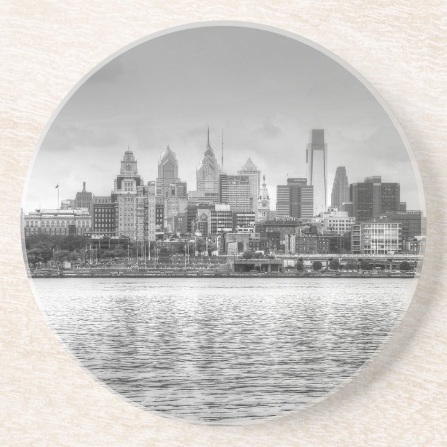 Philadelphia skyline i svartvitt underlägg (Framsidan)