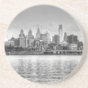 Philadelphia skyline i svartvitt underlägg sandsten
