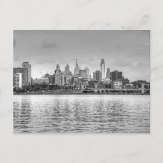 Philadelphia skyline i svartvitt vykort