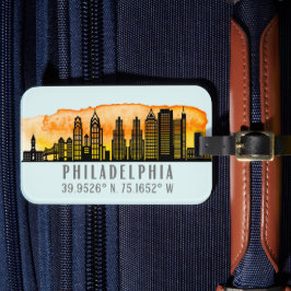 Philadelphia Skyline Karta samordnare Bagagebricka