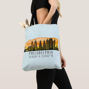 Philadelphia Skyline Karta samordnare Tygkasse