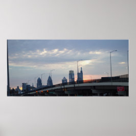 Philadelphia Skyline med Highway Poster