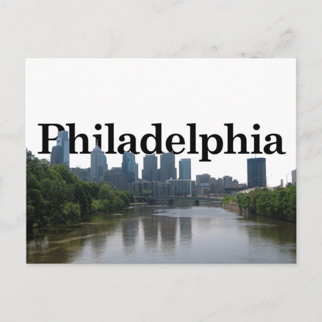 Philadelphia Skyline - med Phil på baksidan Vykort (Framsida)