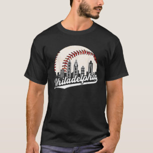 Philadelphia Skyline Philly Cityscape Baseball Ret T Shirt