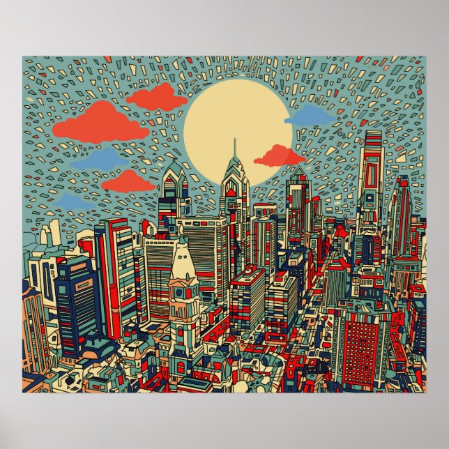 philadelphia skyline poster (Framsidan)
