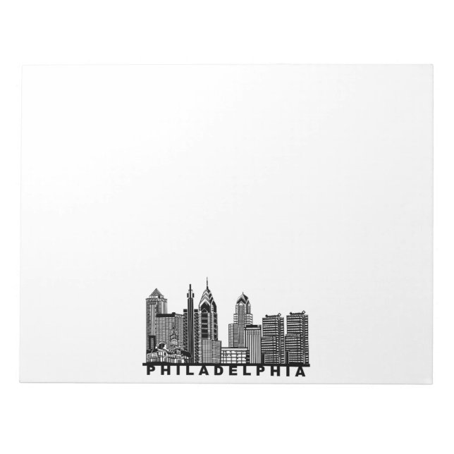 Philadelphia Skyline Silhouette  Anteckningsblock (Framsida)