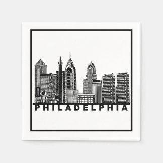 Philadelphia Skyline Silhouette  Pappersservett