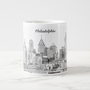 Philadelphia Skyline Sketch Jumbo Mugg
