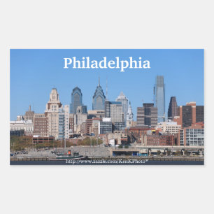 Philadelphia Skyline Sticker Rektangulärt Klistermärke