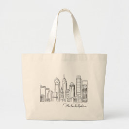 Philadelphia Skyline Tote Bag - Jumbo/Stor Storlek Jumbo Tygkasse