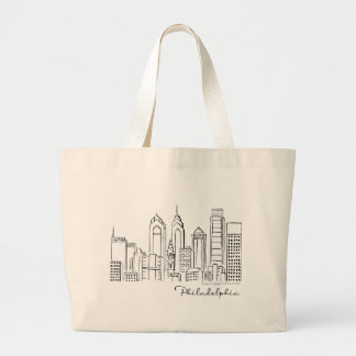 Philadelphia Skyline Tote Bag - Jumbo/Stor Storlek Jumbo Tygkasse