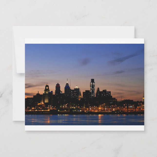 Philadelphia Skyline vid Twilight (Framsida)