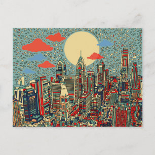 philadelphia skyline vykort