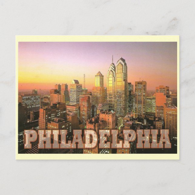 PHILADELPHIA SKYLINE VYKORT (Framsida)