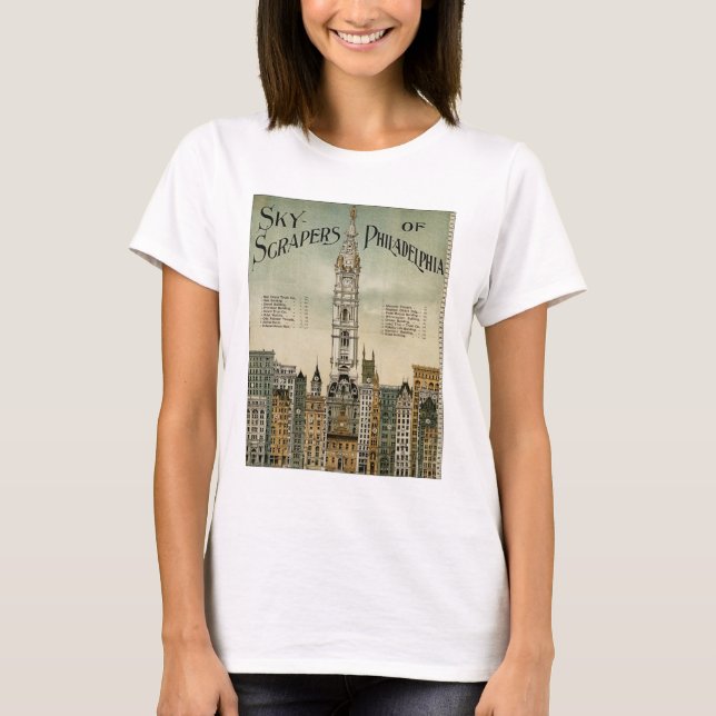 Philadelphia skyscraper (vintage affisch 1898) tee (Framsida)