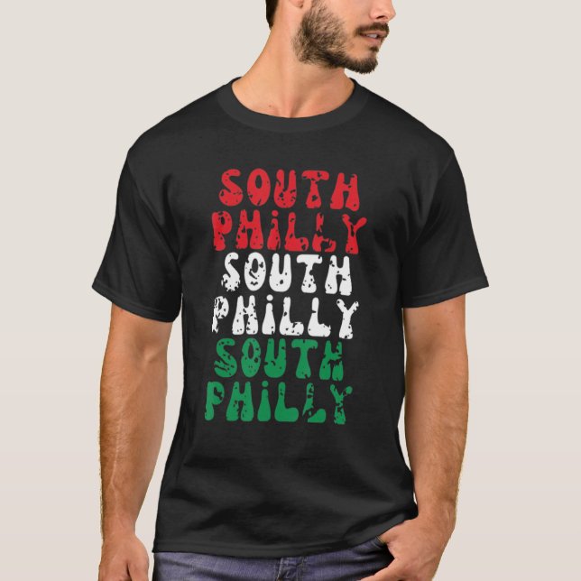 Philadelphia South Philly Italiana Flagga City Bro T Shirt (Framsida)