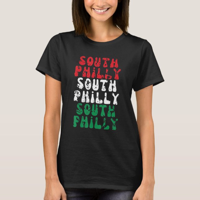 Philadelphia South Philly Italiana Flagga City Bro T Shirt (Framsida)