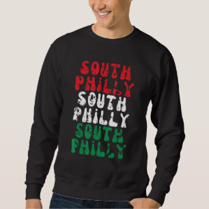 Philadelphia South Philly italienska flaggstaden B Lång Ärmad Tröja