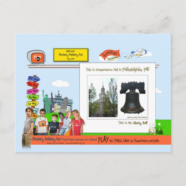 Philadelphia! Staden Brotherly Kärlek! Vykort (Framsida)