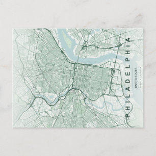 Philadelphia stads karta Minimal vykort
