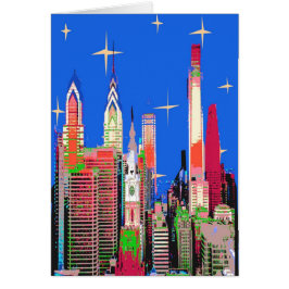 Philadelphia Starry Night Hälsningskort