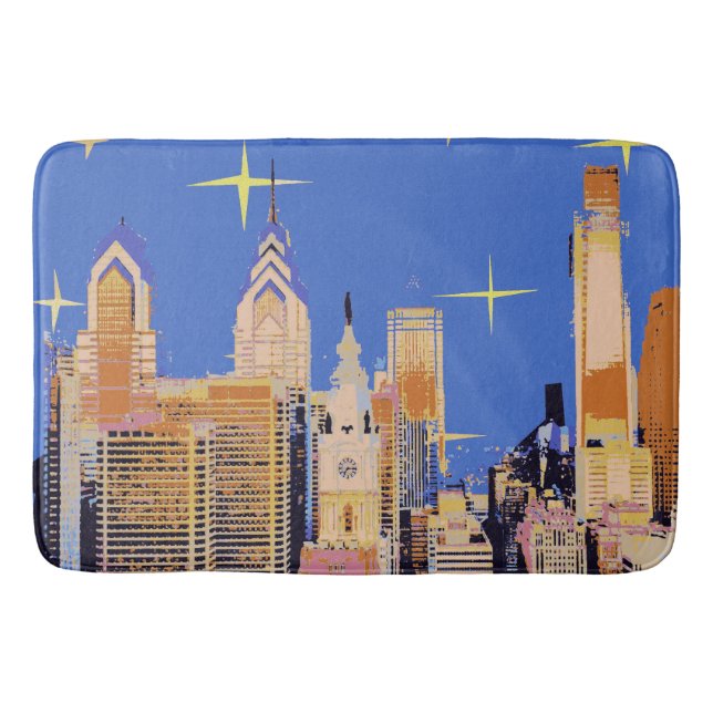 Philadelphia Starry Night, lägg till text Badrumsmatta (Framsidan)